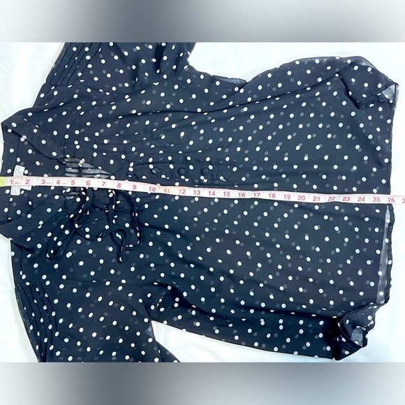 Women's Polka Dot Sheer Blouse Size Small black/white By Cotton On 3/4 Sleeve - Picture 7 of 15